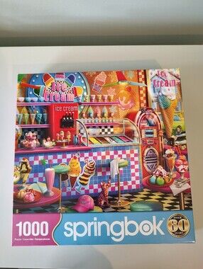 Springbok Ice Cream Parlor Kitten Neo 1,000 Piece Jigsaw Puzzle